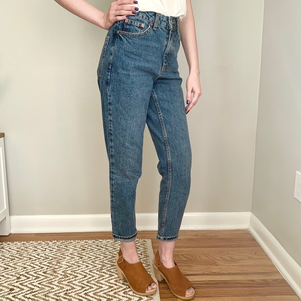 Topshop Moto Mom Jean Mid Blue W25 L30